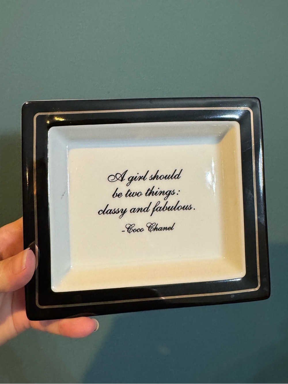 Two's Company Wise Sayings Coco Chanel Quote Trinket Tray Dish